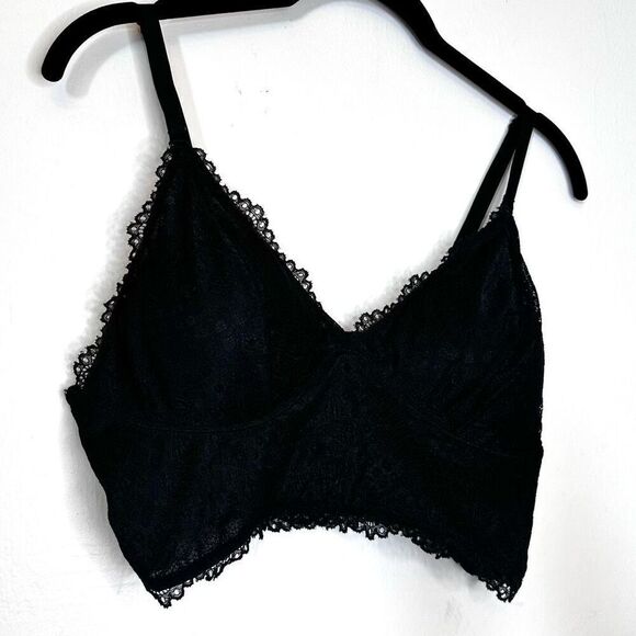 NWT BP Nordstrom Lace Overlay Adjustable Strap Longline Bralette Black XL - Picture 2 of 6